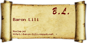 Baron Lili névjegykártya